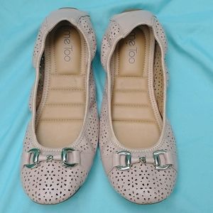 Me Too Lila ballet flats blush pink size 8 faux leather cutout